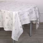 Скатерть одноразовая на стол «Ёлки», серебро 130 х 200 см - Фото 2