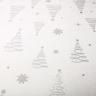 Скатерть одноразовая на стол «Ёлки», серебро 130 х 200 см - Фото 4
