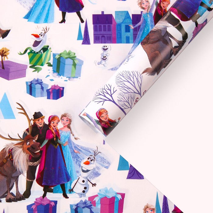 Упаковочная бумага, 70х100, Холодное сердце - Фото 1