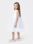 Платье нарядное для девочки MINAKU: PartyDress, белое, рост 116 см - Фото 6