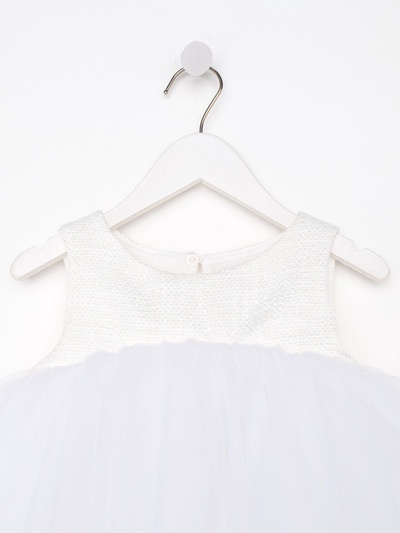 Платье нарядное для девочки MINAKU: PartyDress, белое, рост 110 см