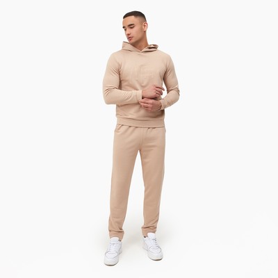 Костюм мужской (худи, брюки) MINAKU Motivated, бежевый, размер 50