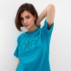 Футболка женская MINAKU Fuck голубая, р-р 52 - Фото 3