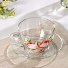 Набор чайный «Розочка», 200 мл, в чемоданчике. стекло, прозрачный - фото 48122928