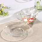 Набор чайный «Розочка», 200 мл, в чемоданчике. стекло, прозрачный - фото 48122929