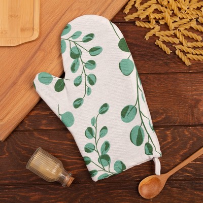 Варежка - прихватка «Доляна. Эвкалипт» 20×27 см, 100% хлопок, ватин 250 г/м²