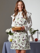 Фартук кухонный «Доляна» Olives, 60×70 см, 100% хлопок, рогожка 164 г/м², белый - Фото 1