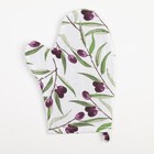 Набор кухонный Доляна Olives: варежка 20×27 см, прихватка 19×19 см, 100% хл - Фото 2
