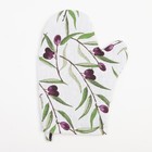 Набор кухонный Доляна Olives: варежка 20×27 см, прихватка 19×19 см, 100% хл - Фото 3