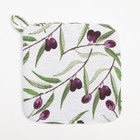 Набор кухонный Доляна Olives: варежка 20×27 см, прихватка 19×19 см, 100% хл - Фото 4