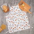 Фартук кухонный «Доляна» Oleander, 60×70 см, 100% хлопок, рогожка 164 г/м², белый - Фото 1