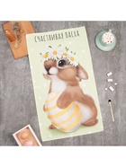 Полотенце кухонное «Этель. Зайчик с ромашками», 40×70 см, 100% хлопок, саржа 190 г/м² - Фото 3