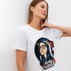 Футболка женская новогодняя Merry Christmas, цвет белый, размер 44 9109785