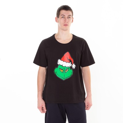 Футболка мужская «Гринч», цвет чёрный, размер 48
