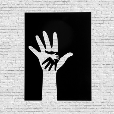 Панно металлическое "Семья" 30х20см