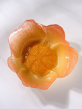 Блюдо сервировочное «Розовый Лотос», d=16 см, стекло, оранжевое