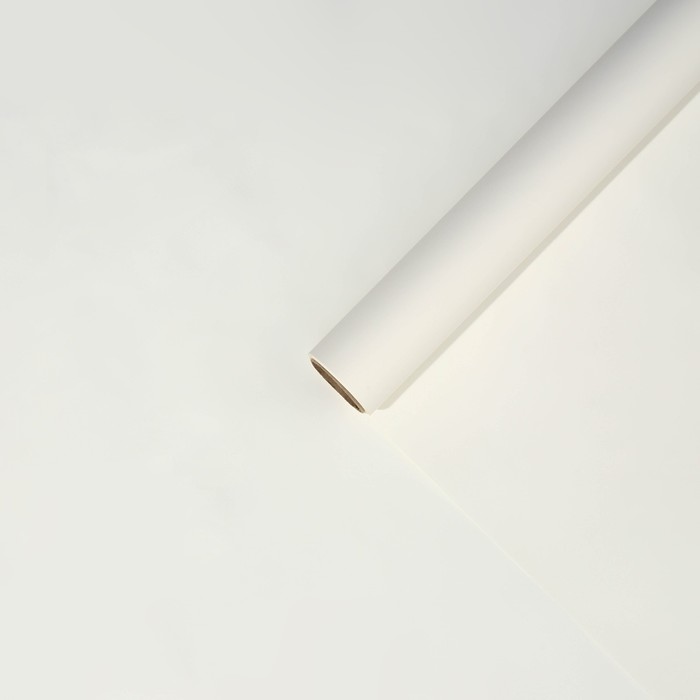 Плёнка для цветов упаковочная матовая «Белая», 0.5 x 8 м, 55мкм - Фото 1
