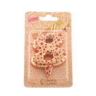 Свеча в торт «Саната», цифра 8, золотая с красными звездами, 5.5 см - фото 117051095