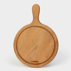 Доска для пиццы с ручкой Adelica, d=25 см, дерево бук - Фото 6