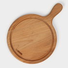 Доска для пиццы с ручкой Adelica, d=25 см, дерево бук - Фото 10
