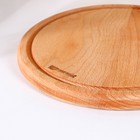 Доска для пиццы с ручкой Adelica, d=25 см, дерево бук - Фото 3