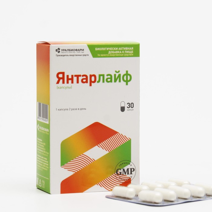 

Янтарлайф, янтарная кислота с витаминами B1 и B6, 30 капсул
