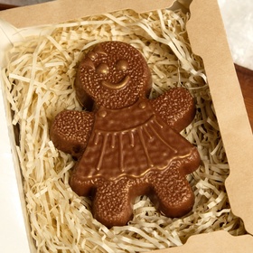 Шоколадная фигурка «Пряничная девочка», бельгийский шоколад, 80 г