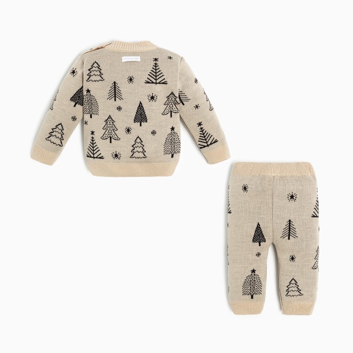 Костюм детский (джемпер, штаны) вязаный «Крошка Я. Ёлочки», рост 98-104 см