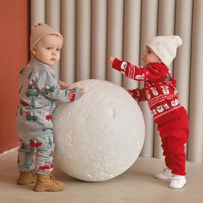 Костюм детский (джемпер, штаны) вязаный «Крошка Я» Xmas, рост 68-74 см