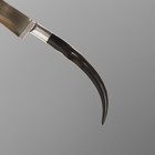 Нож Пчак Шархон - Чирчик, сайгак изогнутый, гарда олово гравировка. ШХ-15 (11-12 см) - фото 32189172