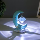 Фигурка световая RISALUX «Единорог на луне», LED-ночник, 1 Вт, 6000 K, от батареек, голубой, 15×11 см - фото 42257845
