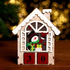 Вечный календарь «Снеговик в домике» 11,5 × 3 × 13,5 см Ош