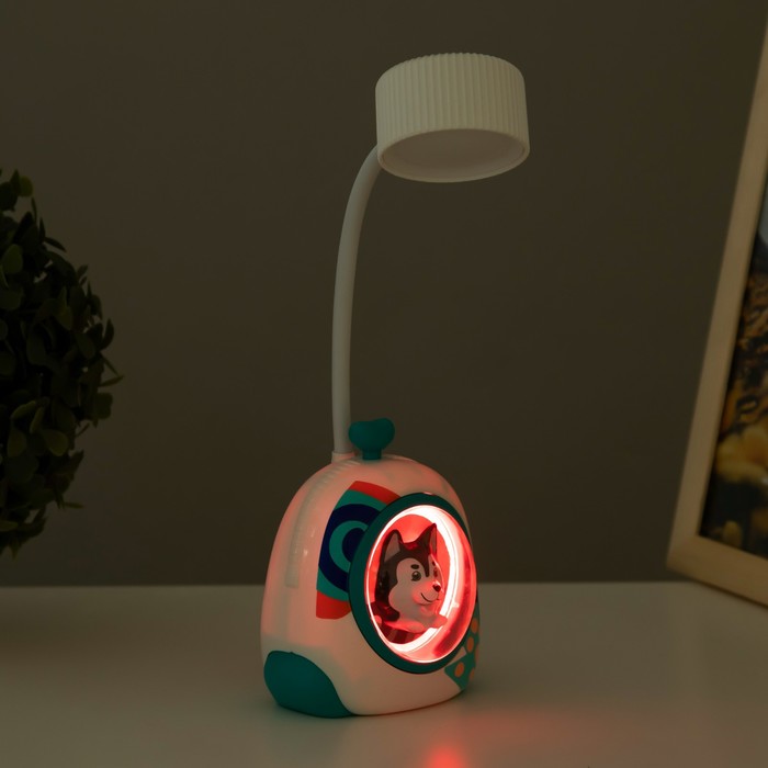 Настольная лампа "Собачка" LED 3Вт USB белый 7х8х28 см RISALUX - фото 1907536247