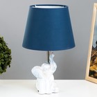 Настольная лампа Слоник E14 40Вт бело-синий 20х20х33 см RISALUX - фото 319072052