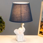 Настольная лампа Слоник E14 40Вт бело-синий 20х20х33 см RISALUX - фото 41825553