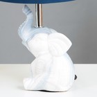 Настольная лампа Слоник E14 40Вт бело-синий 20х20х33 см RISALUX - фото 41825558