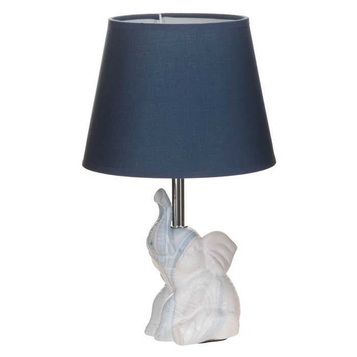 Настольная лампа Слоник E14 40Вт бело-синий 20х20х33 см RISALUX - фото 1907536379