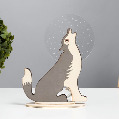 Фигурка световая RISALUX «Волк», 3D ночник, LED, USB, 15×7×18.5 см