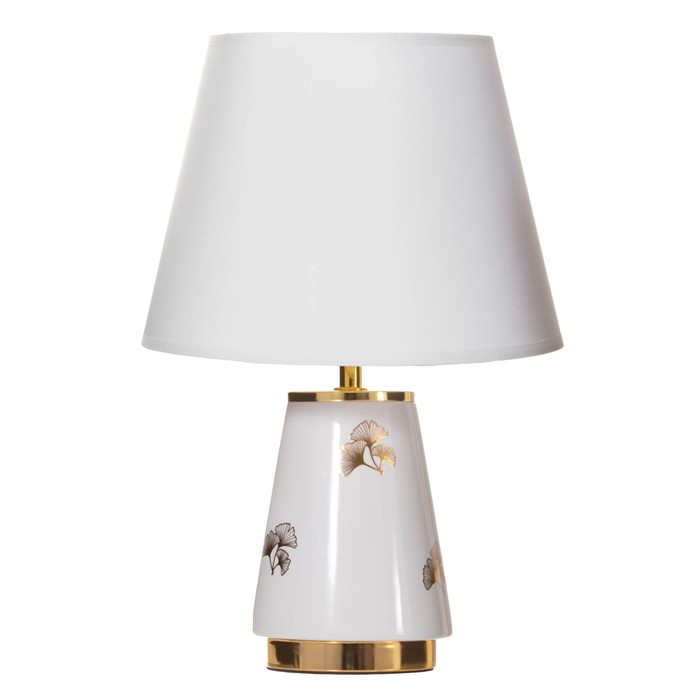 Настольная лампа Алира E14 40Вт бело-золотой 24х24х36 см RISALUX - фото 1926512443