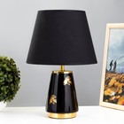 Настольная лампа Алира E14 40Вт черно-золотой 24х24х36 см RISALUX - фото 10003006