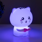 Фигурка светящаяся RISALUX «Котенок», LED-ночник, мякиш, от USB, АКБ, 12×10×16.3 см 7860252 - фото 2791160