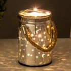 Ночник "Ночная сказка"  LED от батареек 3ААА серебро 8х8х12 см RISALUX - фото 21789040