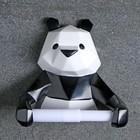 Держатель для туалетной бумаги "Полигональная панда" 19х17х12см, черно-белая - Фото 2