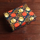 Коробка сборная крышка-дно с окном, "Елочные игрушки", 21 х 15 х 5,7 см - Фото 3