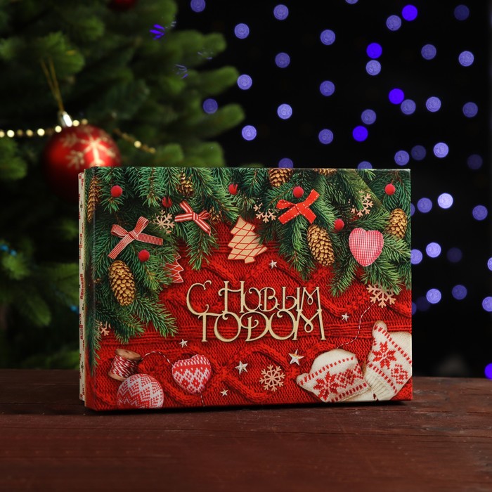 Коробка сборная крышка-дно без окна, "Вязанка", 21 х 15 х 5,7 см - Фото 1