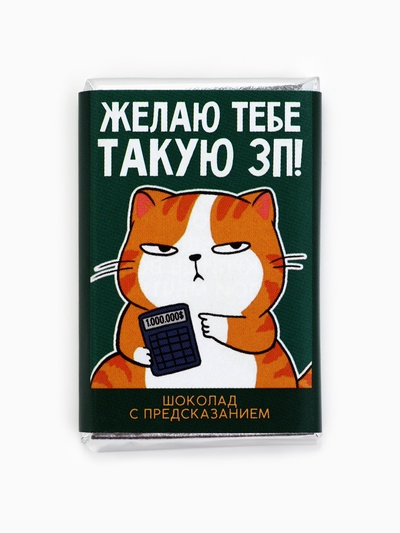 Шоколад молочный «Желаю ЗП» с предсказанием, 12 г