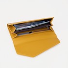 Кошелёк женский на магнитах, цвет горчичный - фото 21789484