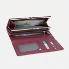 Кошелёк женский на кнопке, цвет бордовый - фото 41310109