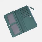 Кошелёк женский на кнопке, цвет зелёный - фото 21789624