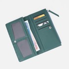 Кошелёк женский на кнопке, цвет зелёный - фото 21789625